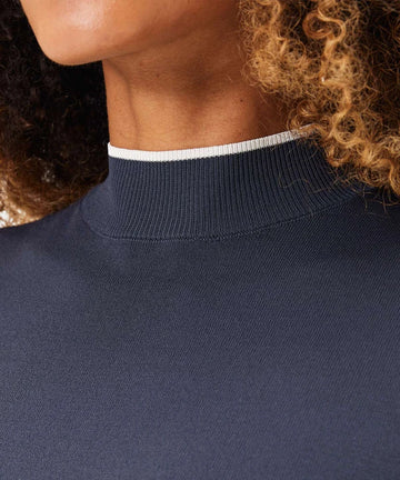 Macade Charcoal Air Mock Neck Top