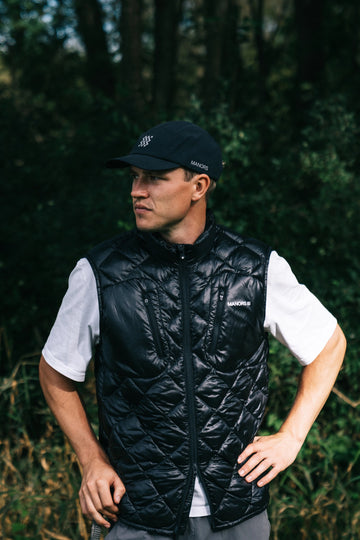 Manors Golf Argyle Pertex Gilet - Black