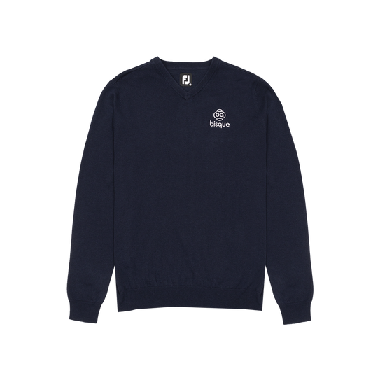 FootJoy with Bisque Wool V-Neck Pullover Navy
