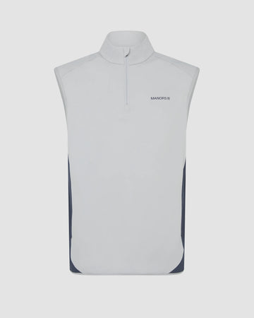 Manors Quarter Zip Tech Vest Sky Grey