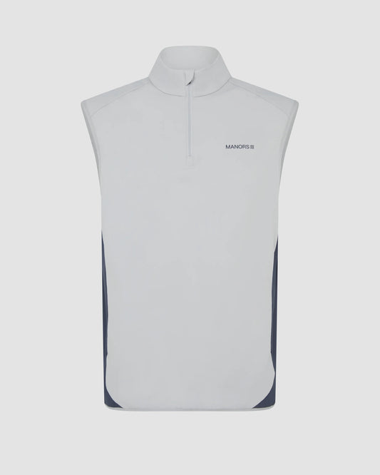 Manors Quarter Zip Tech Vest Sky Grey