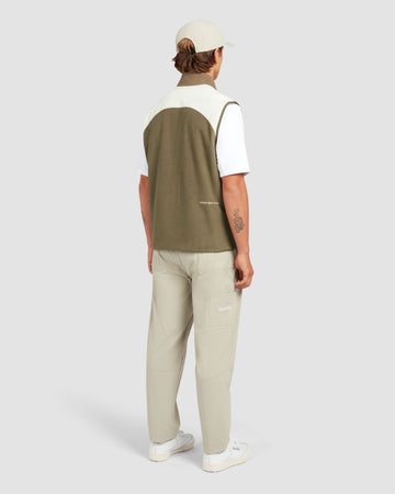 Manors Golf Reversible Polartec Fleece Vest - Dark Olive