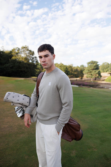 Manors Golf Merino Tech Crewneck Dune detail 3