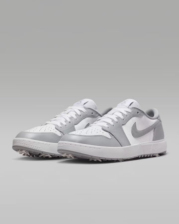 Air Jordan 1 Low G Spiked Golf Shoes - Wolf Grey/White
