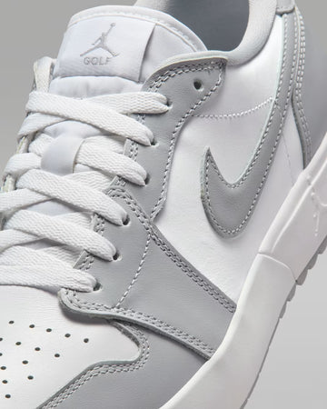 Air Jordan 1 Low G Spiked Golf Shoes - Wolf Grey/White