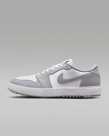 Air Jordan 1 Low G Spiked Golf Shoes - Wolf Grey/White