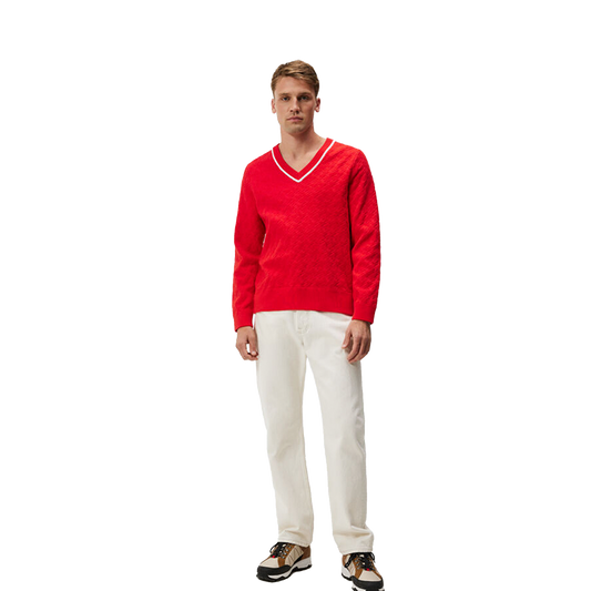 J. Lindeberg Finely Knitted Sweater Fiery Red