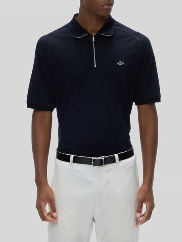 Alba Golf Grian SS Quarter Zip Polo - Navy Blue