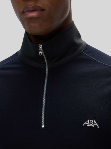 Alba Golf Grian SS Quarter Zip Polo - Navy Blue