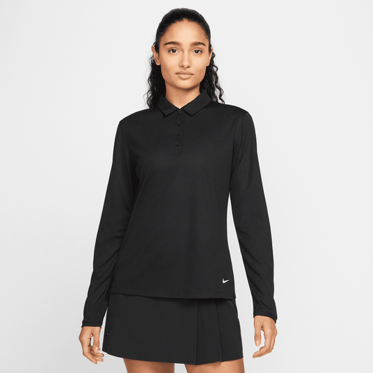 Nike Dri-FIT Victory Women's Long Sleeve Solid Golf Polo Black