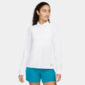 Nike Dri-FIT Victory Women's Long Sleeve Solid Golf Polo White