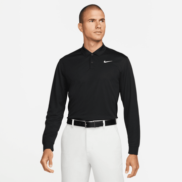 Nike Dri-FIT Victory Long-Sleeve Polo - Black