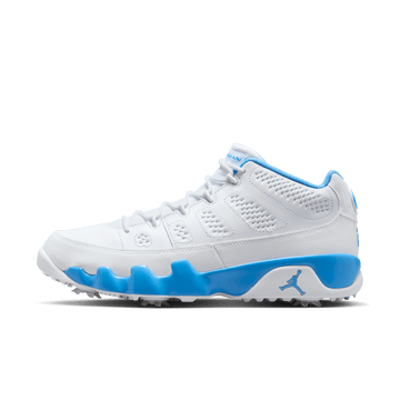 Nike Air Jordan 9 'UNC' Powder Blue/ White Golf – Bisque Golf Nike Air Jordan 9 'UNC' Powder Blue/ White Golf – Bisque Golf