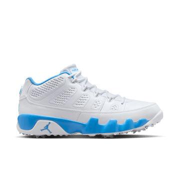 Nike Air Jordan 9 'UNC' Powder Blue/ White Golf – Bisque Golf Nike Air Jordan 9 'UNC' Powder Blue/ White Golf – Bisque Golf
