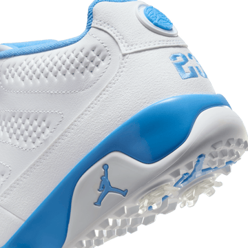 Nike Air Jordan 9 'UNC' Powder Blue/ White Golf – Bisque Golf Nike Air Jordan 9 'UNC' Powder Blue/ White Golf – Bisque Golf