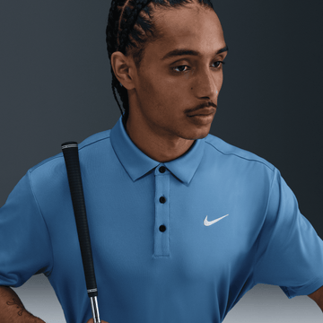 Nike M Dri-FIT Tour Solid Polo - Blue Beyond/White