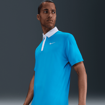 Nike M Dri-FIT Tour Contrast Polo - Laser Blue/White/White