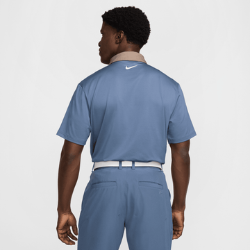 Nike M Dri-FIT Tour Contrast Polo - Diffused Blue/MiBrown/White