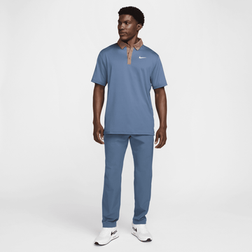 Nike M Dri-FIT Tour Contrast Polo - Diffused Blue/MiBrown/White