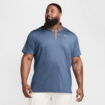 Nike M Dri-FIT Tour Contrast Polo - Diffused Blue/MiBrown/White