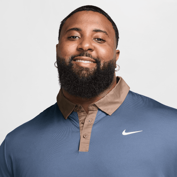 Nike M Dri-FIT Tour Contrast Polo - Diffused Blue/MiBrown/White