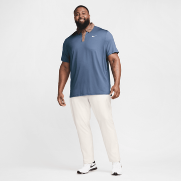 Nike M Dri-FIT Tour Contrast Polo - Diffused Blue/MiBrown/White