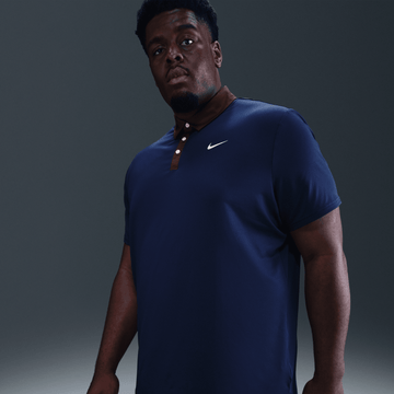 Nike M Dri-FIT Tour Contrast Polo - Blue Void/Baroque Brown/Pale Ivory