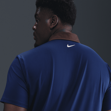 Nike M Dri-FIT Tour Contrast Polo - Blue Void/Baroque Brown/Pale Ivory