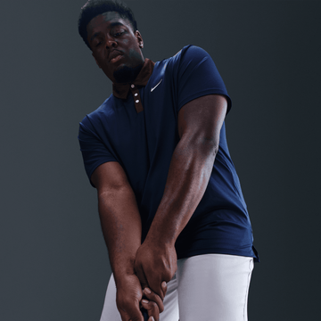 Nike M Dri-FIT Tour Contrast Polo - Blue Void/Baroque Brown/Pale Ivory