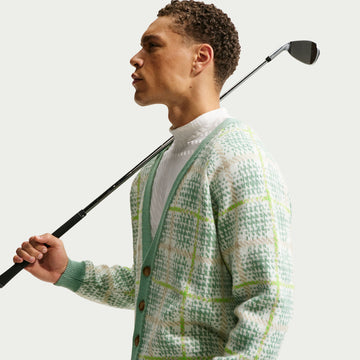 Nike Golf Tartan Cardigan - Green