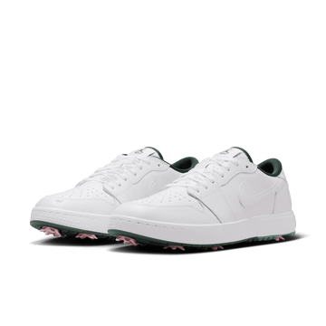 Air Jordan 1 Low G Spiked "Masters" Golf Shoes - White/Fir-Black-Elemental Pink