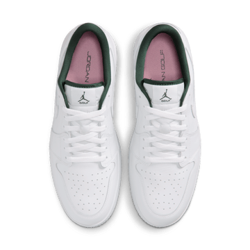 Air Jordan 1 Low G Spiked "Masters" Golf Shoes - White/Fir-Black-Elemental Pink