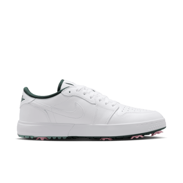Air Jordan 1 Low G Spiked "Masters" Golf Shoes - White/Fir-Black-Elemental Pink