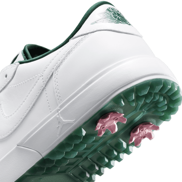 Air Jordan 1 Low G Spiked "Masters" Golf Shoes - White/Fir-Black-Elemental Pink