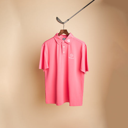 FootJoy with Bisque Stretch Pique Polo Watermelon