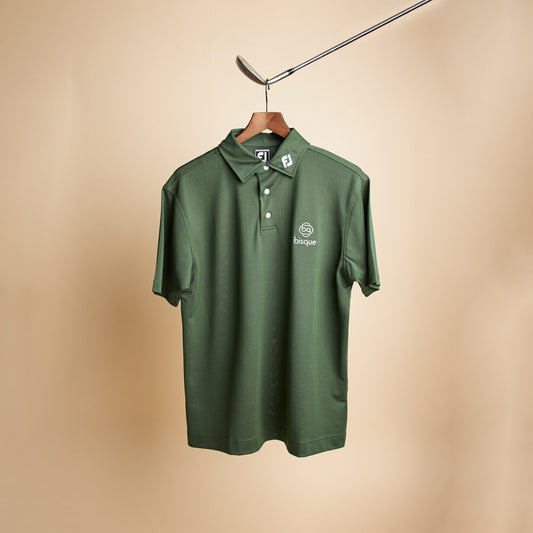 FootJoy with Bisque Stretch Pique Polo Olive