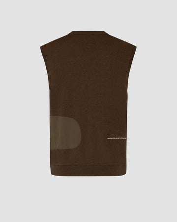 Manors Golf Merino Tech Vest - Hickory Brown