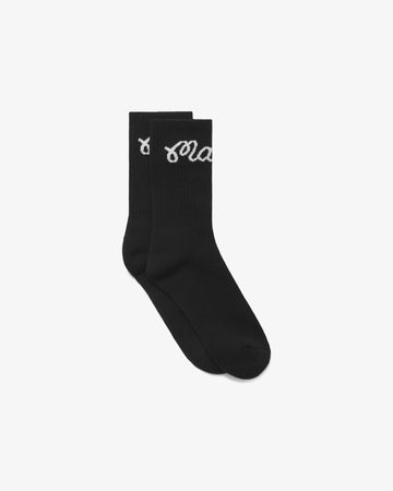 Malbon Golf Bon Script Sock - Black