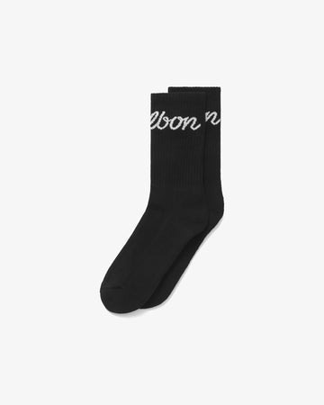 Malbon Golf Bon Script Sock - Black
