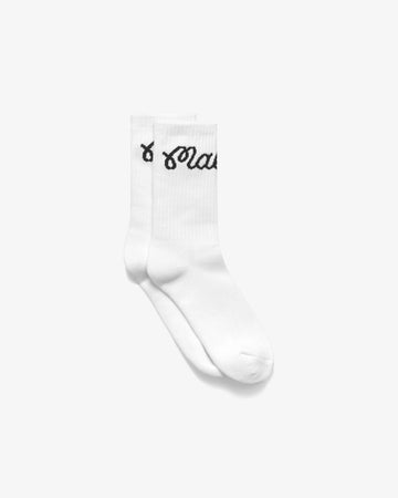 Malbon Golf Bon Script Sock - White