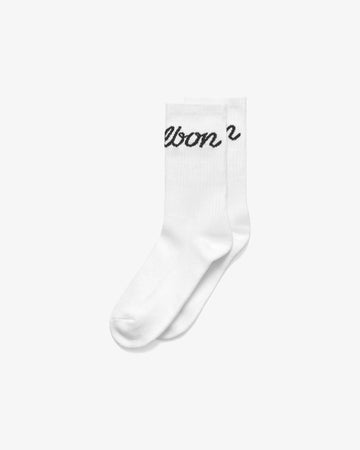 Malbon Golf Bon Script Sock - White