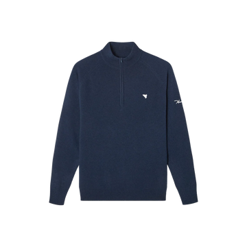 Macade Bridge Dark Blue Merino Quarter Zip