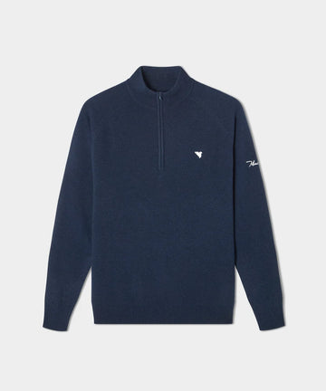 Macade Bridge Dark Blue Merino Quarter Zip