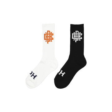 Cph/Golf Overlap 2PC Socks - Black/White