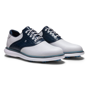 FootJoy FJ Traditions Plain Toe Saddle - White/Navy/Blue