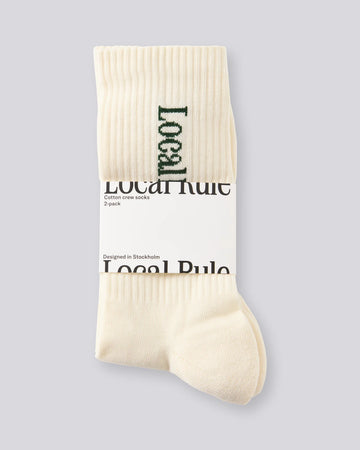 Local Rule Crew Socks 2-Pack - Offwhite | 43-45