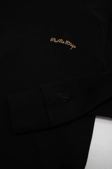 Public Drip Long Sleeve Mock - Black