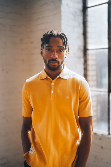 Public Drip Athlete Knit Polo - Ochre