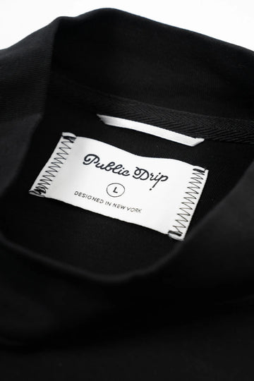 Public Drip Long Sleeve Mock - Black