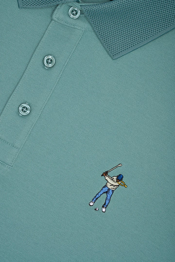 Eastside Golf Core Pique Polo - Mineral Green